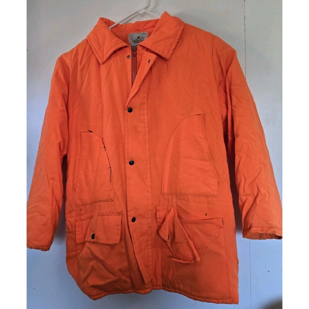 Vintage Woodfield Jacket‎ Mens XL Orange Hunting Coat Quilt Lined USA Outdoor